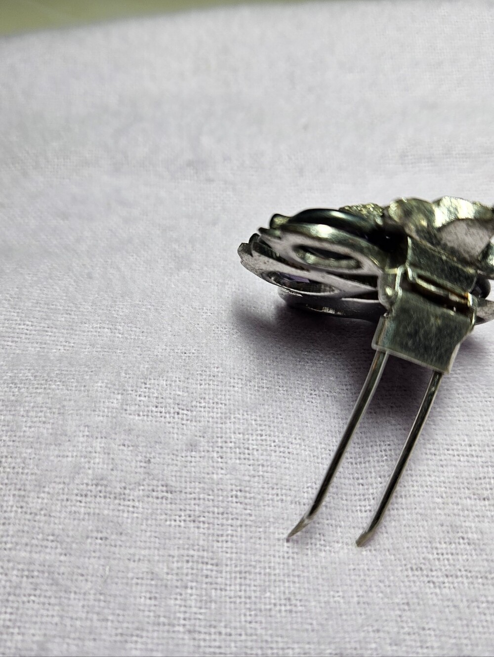 1943 Eisenberg Original Orchid Fur Clip Unsigned Ruth Kamke Attribution Silver - Picture 4 of 6